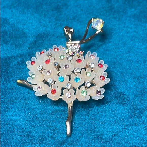 Elegant Multicolor Ballerina Brooch - Picture 1 of 5